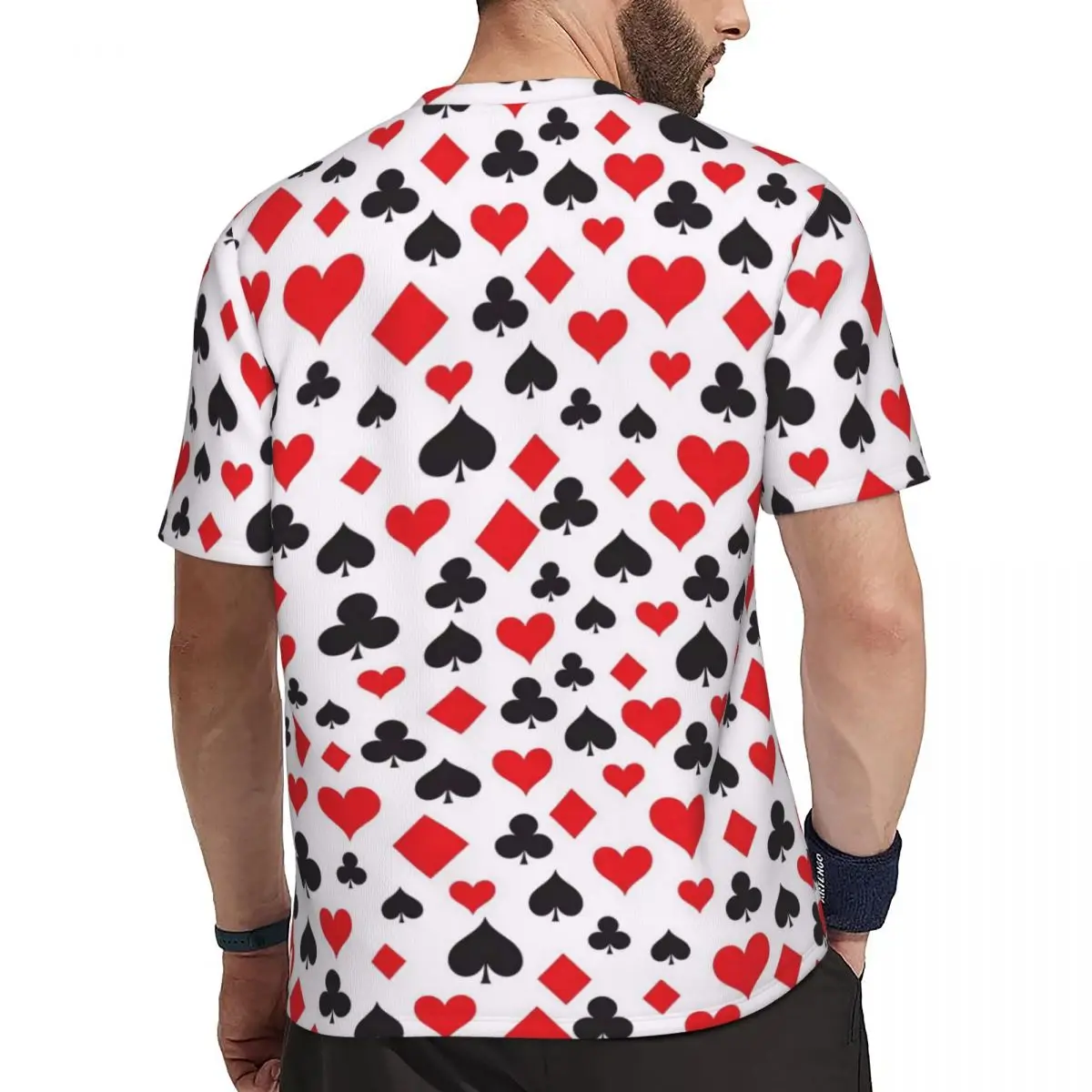 Running T Shirt For Couple Poker Suits Seamless Pattern T Shirts Fashion Beach Tees O Neck Y2K Basic Graphic Tops Gift Idea