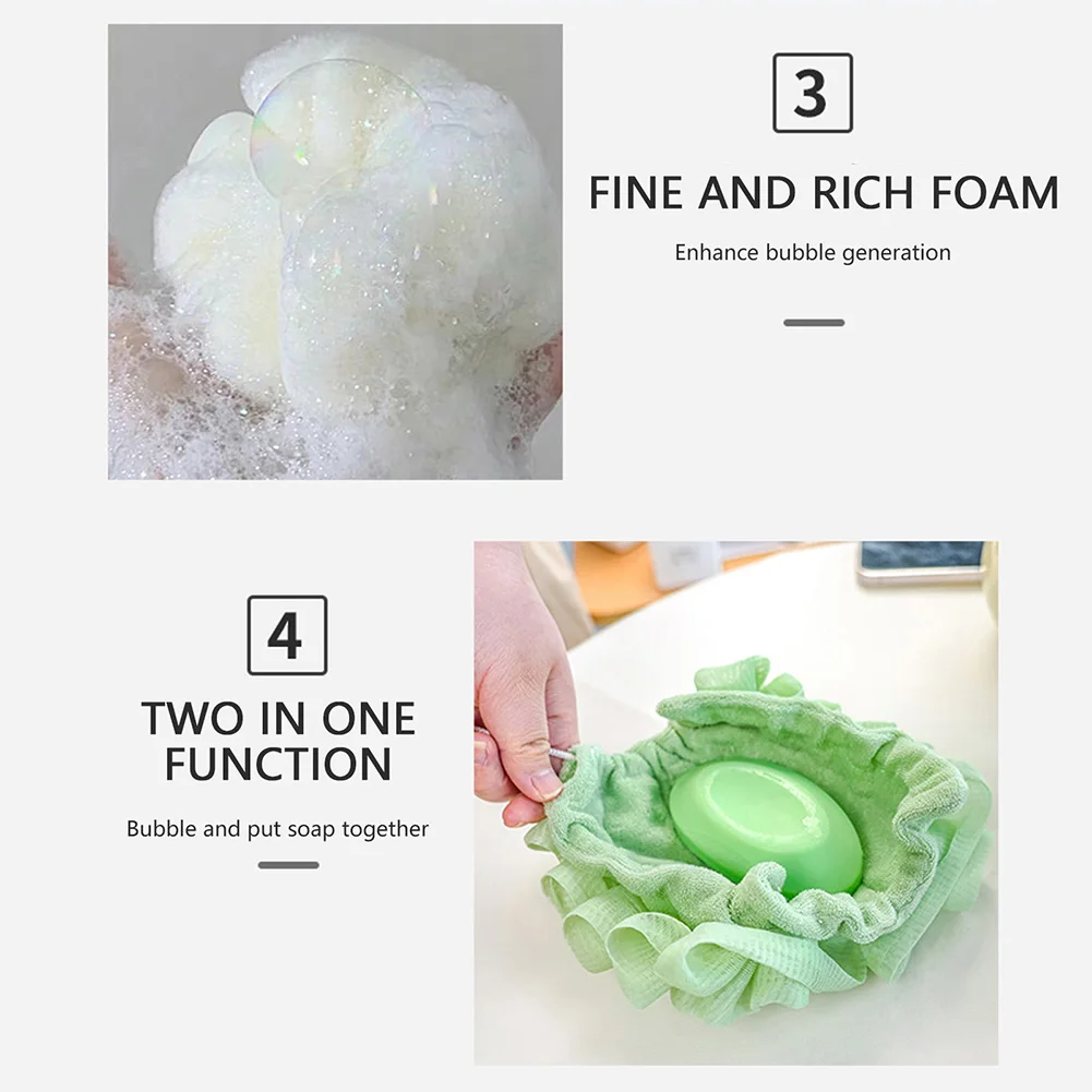 2 In1 Body Bath Sponge Super Soft Exfoliating Loofahs Shower Ball Hangable Scrub Towel Bath Ball For Body Cleaning Brush