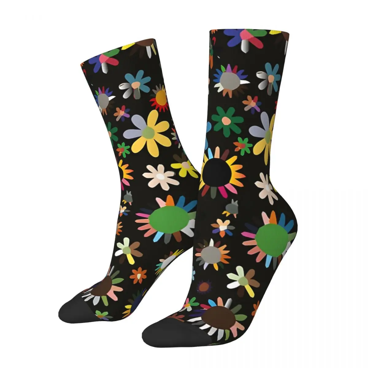 Funny Colorful Adorable Floral Leaves graphic Socks Vintage Harajuku Street Style Novelty Seamless Crew Crazy Sock tops fugees