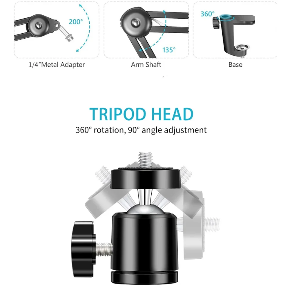 Upgrade Microscope Foldable Stand For Industrial Microscope PCB Quality Inspection Telephone Repair Welding, Microphone Bracket