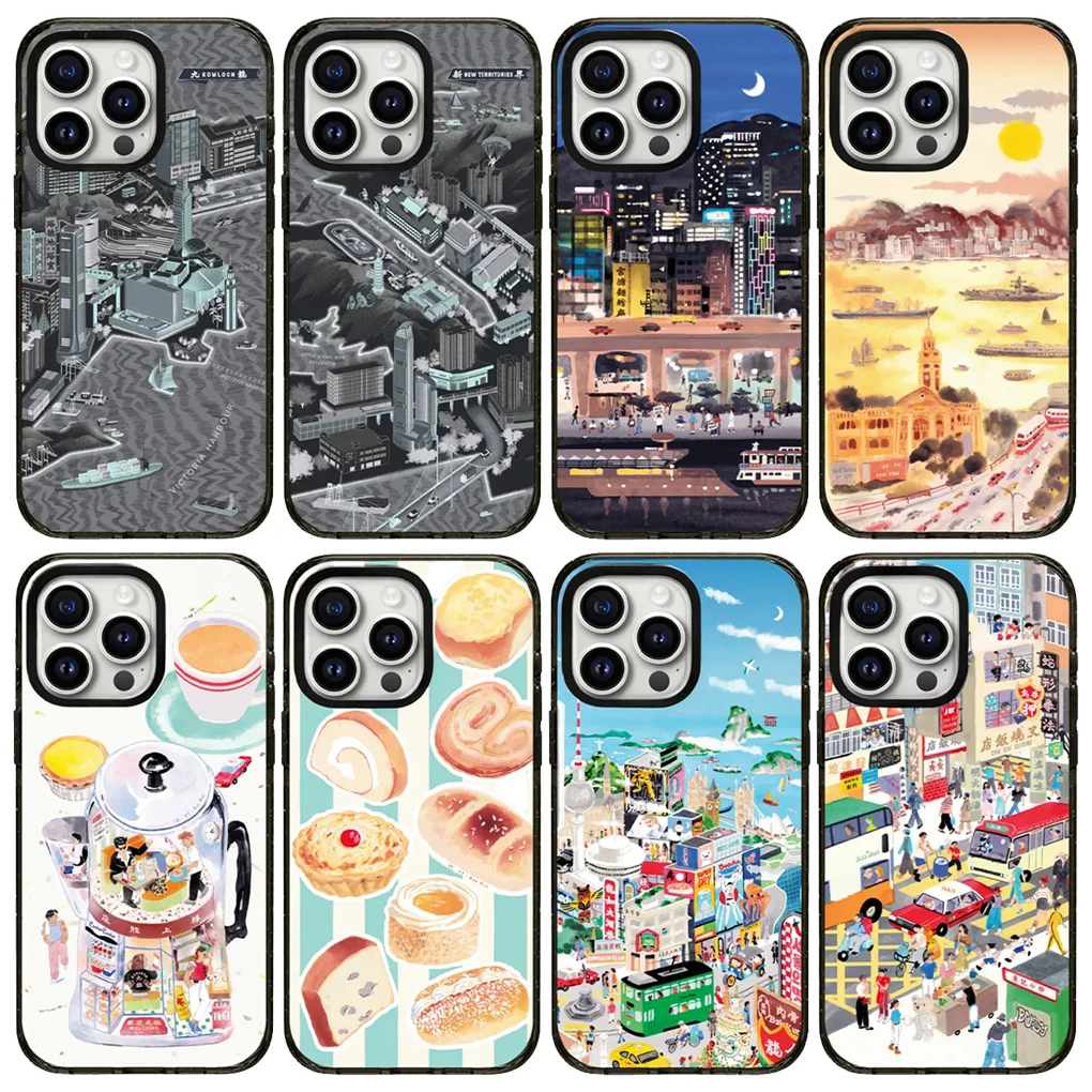 

Streetscape 2.0 Acrylic Black Border Case for IPhone 12 13 14 15 16 17 Pro Max Case - Protective IPhone Case