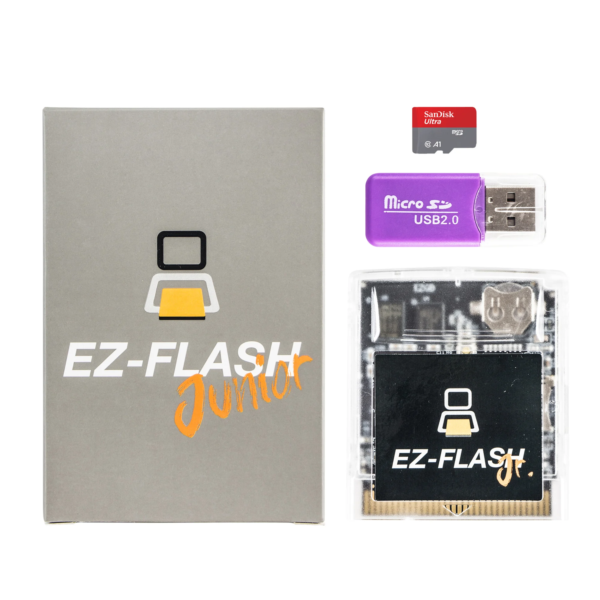 EZ FLASH Junior 2000 IN 1 Game Cassette for GB GBC Game Console EZJ EZ-FLASH with Real Time Clock Support 16GB Micro SD Card