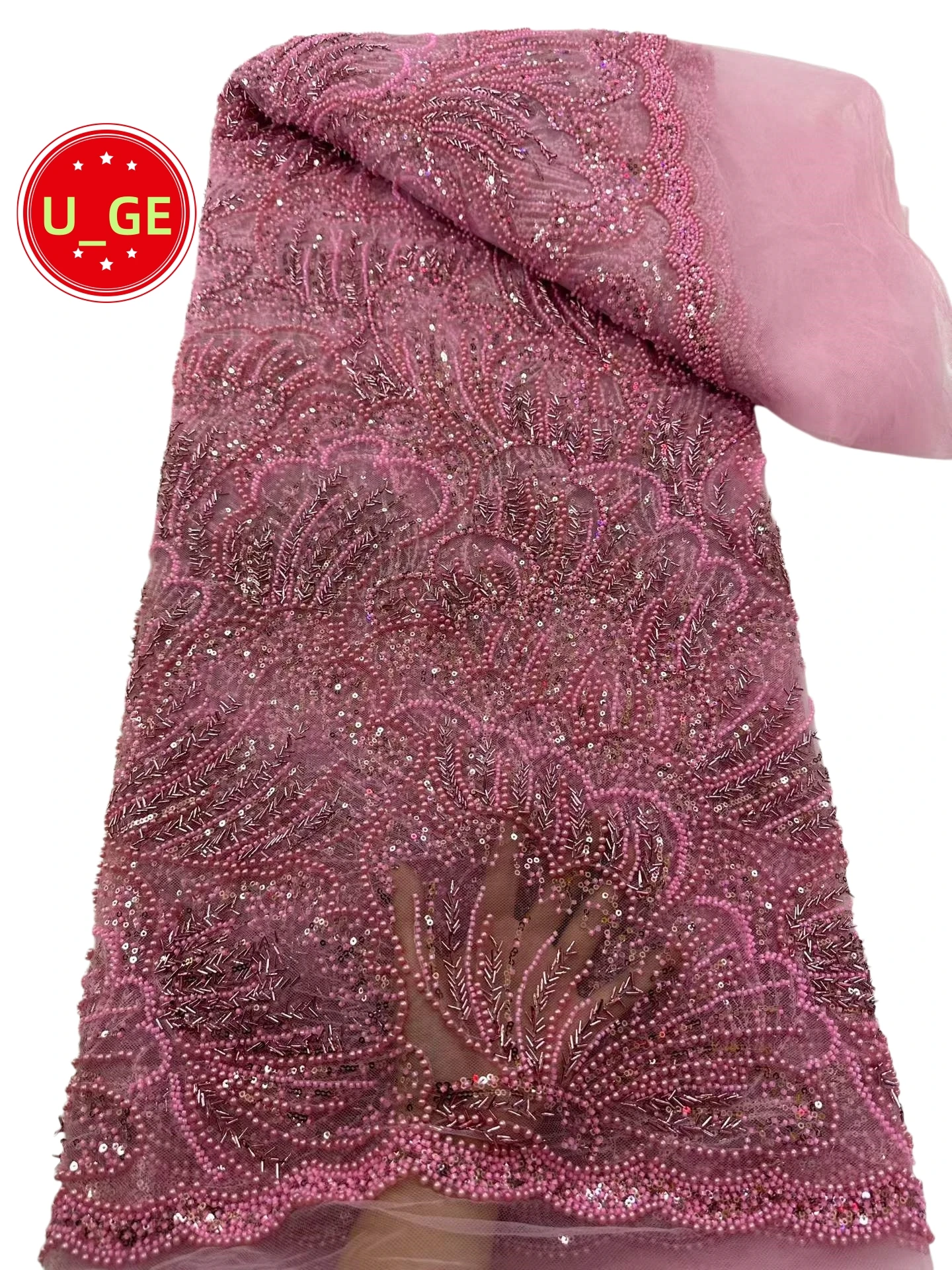 2027 Latest  Wedding Evening Dress Fabric, Elegant Soft Tulle Beaded tube Lace - High Quality Austria LatestU_Ge6383 - view 3