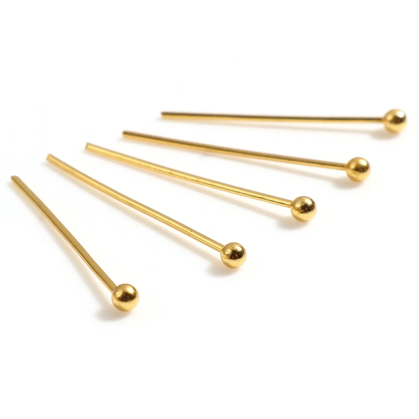 

20PCs/lot 0.6mm Stainless Steel Round Ball Head Pins Gold Color High Quality Head Pins Needlework Handmade Components Findings