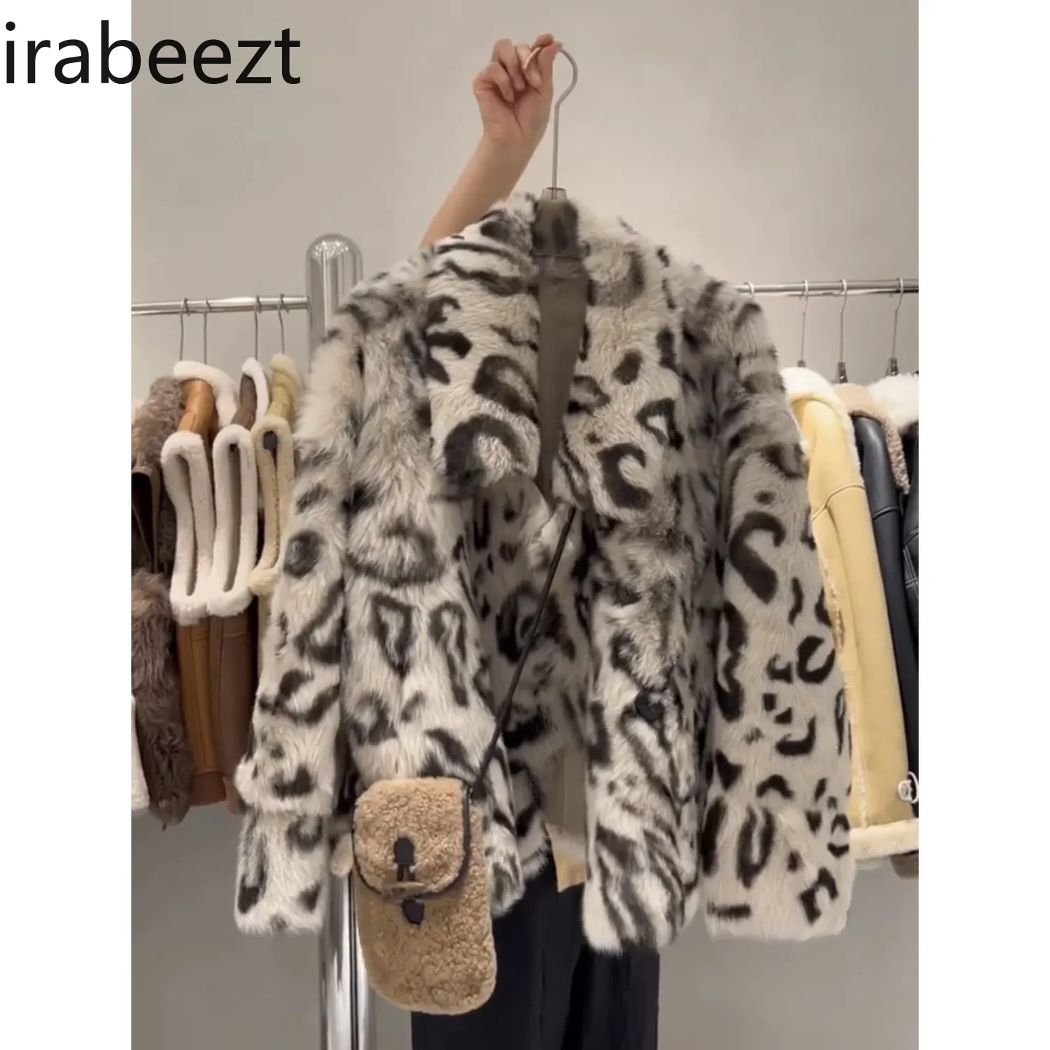 Small Leopard Print Color Warm Jacket Women 2024 Autumn and Winter New Loose Fur Coat Casaco Feminino Winter Clothes Women