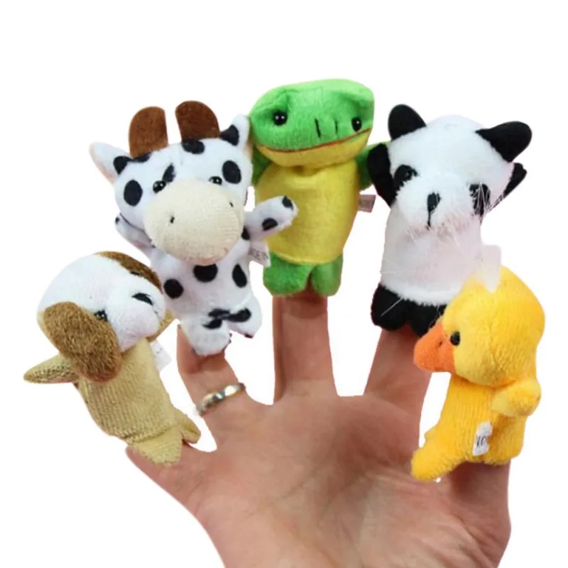 10Pcs Velvet Cute Animal Finger Puppets Panda Rabbit Elephant Party Favors Gift