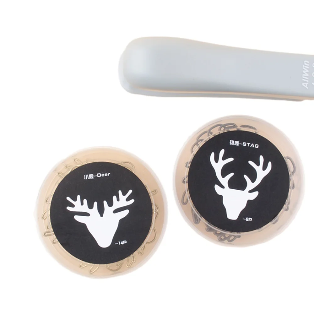 Animal Shaped Christmas Deer Paper Clip Metal Wrapped Plastic Material Creative Box Packaging Paper Clip Paper Clip