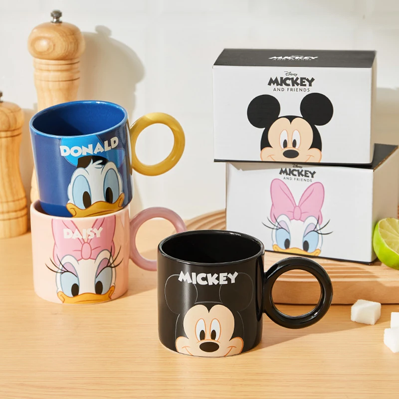 Kawaii Disney Donald Daisy Duck Mickey Mouse Anime Ceramic Cup High Temperature Resistant Coffee Cup Gift Exquisite Cartoon Cup