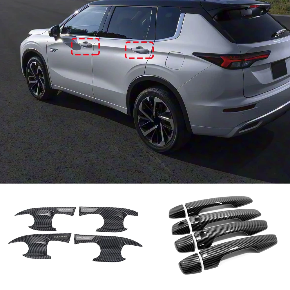 

Для Mitsubishi Outlander 2022 2023 2024 2025 крышка дверной ручки автомобиля умное отверстие внешняя ручка чаша аксессуары защитные наклейки