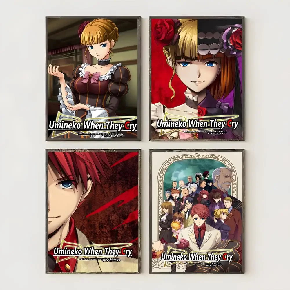 Game U-Umineko When They Cry Poster Waterproof Canvas Art Wrinkle Free Wall Hanging For Home Living Room Bedroom Decor