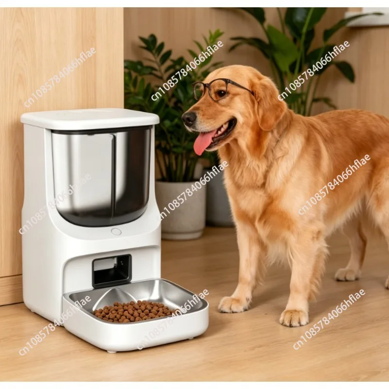 5L Large Capacity Double Hopper Pet WiFi Smart Automatic Feeder, Timing & Quantitative Remote Control Pet Food Dispenser