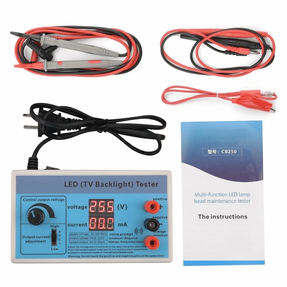 Multifunction LED TV Backlight Tester Adjustable Output Voltage 0-230V Output Backlight Strips Tester High Brightness Plug 110V