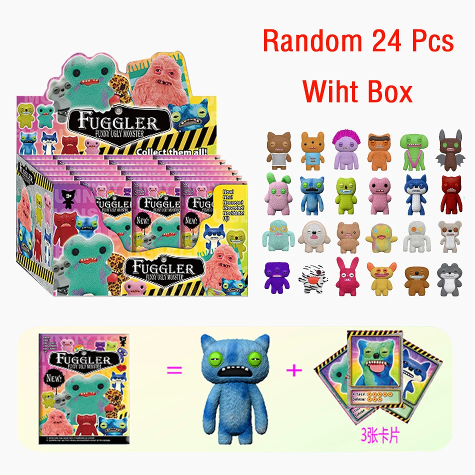 

2-24 шт., аниме-набор Fuggler, случайная глухая коробка, экшн-фигурка, милая модель из ПВХ, настольные украшения, детские игрушки, подарки