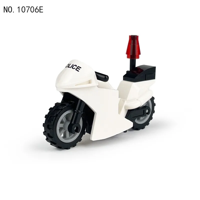 Militärisches Spezialpolizeimotorrad, Patrouillenmotorrad, Polizeimotorrad, DIY-Modell, Kleinteiliger Baustein-Bausatz, Geschenk. – Detail 6
