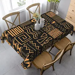 African Ethnic Pattern Rectangle Tablecloth Kitchen Dining Table Decor Washable Waterproof Tablecloth Holiday Party Decorations