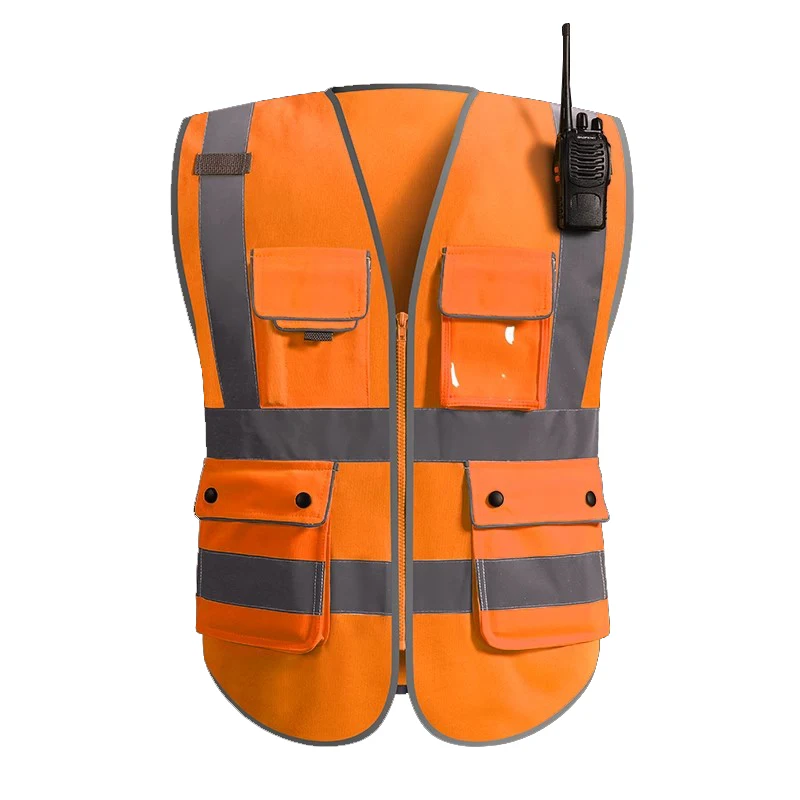 Reflective safety vest construction vest traffic riding multiple pockets reflective vest