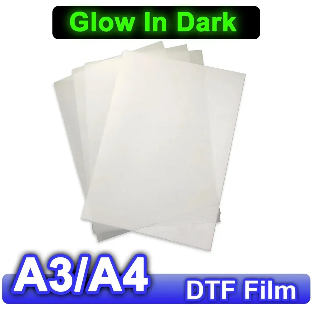 DTF PET Film Luminous Film Glow in The Dark Printer Printable Heat Transfer Vinyl for DTF Printer Transfers for Fabric T-shirt