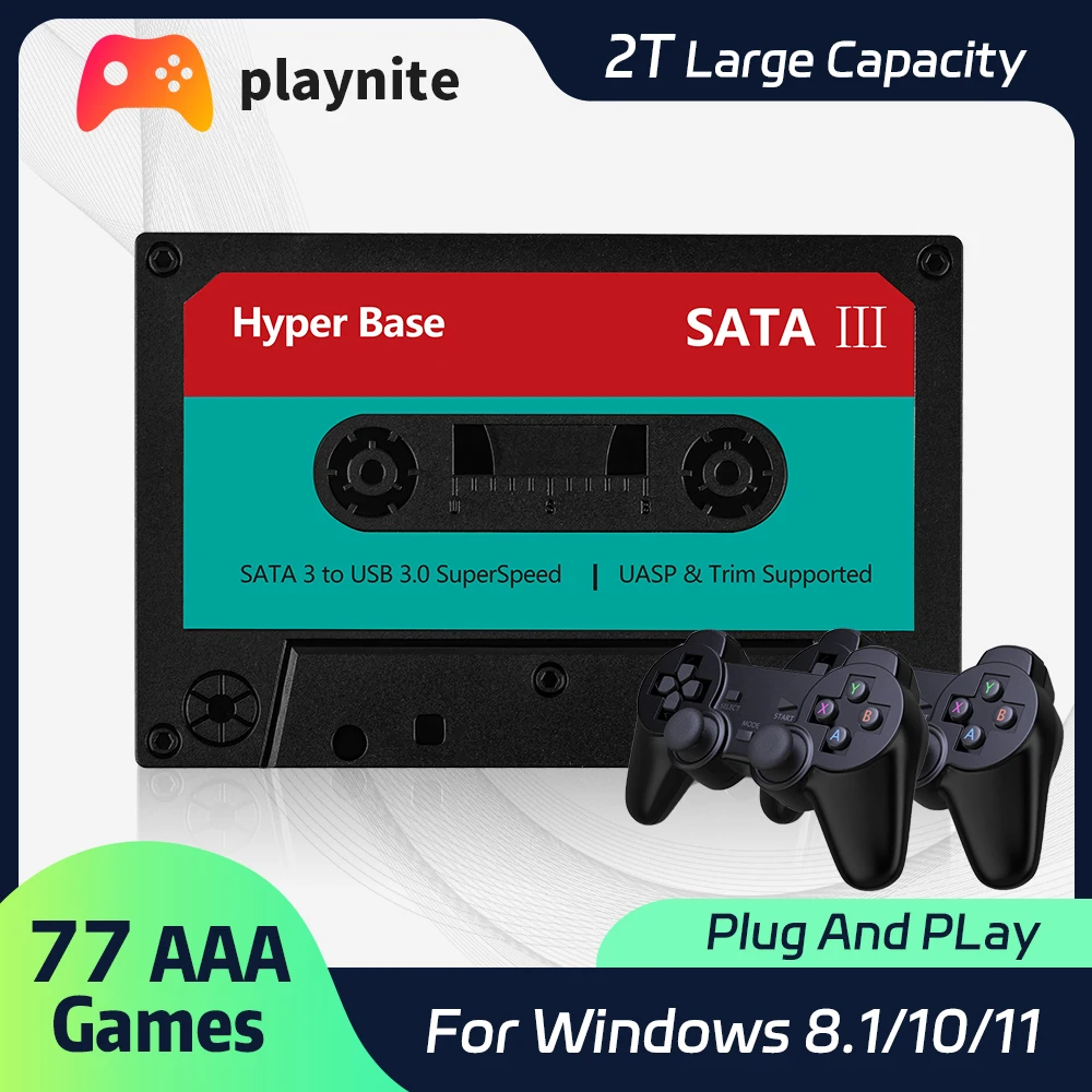 

Playnite External 2T HDD For PC/Laptop Portable Game Hard Drive Built-in 77 AAA Games For PS4/PS3/PS2/PS1 For Windows 8.1/10/11