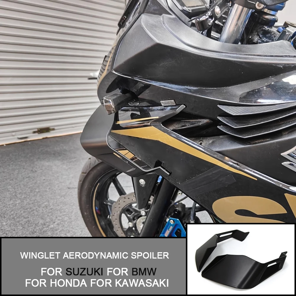 Universal Motorcycle Winglet Aerodynamic Spoiler Wing with Adhesive Decoration Sticker For Suzuki For BMW For HONDA For Kawasaki