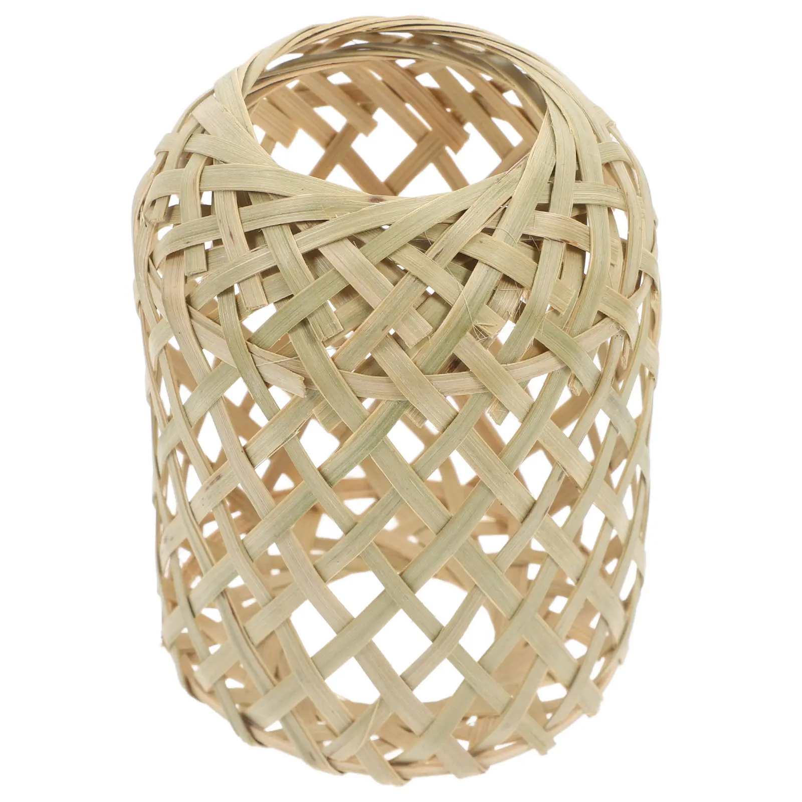 Rustic Bamboo Woven Lamp Shade Pendant Ceiling Lamp Cover for Living Room Restaurant Theme Party Soft Eye-Friendly Light Decor