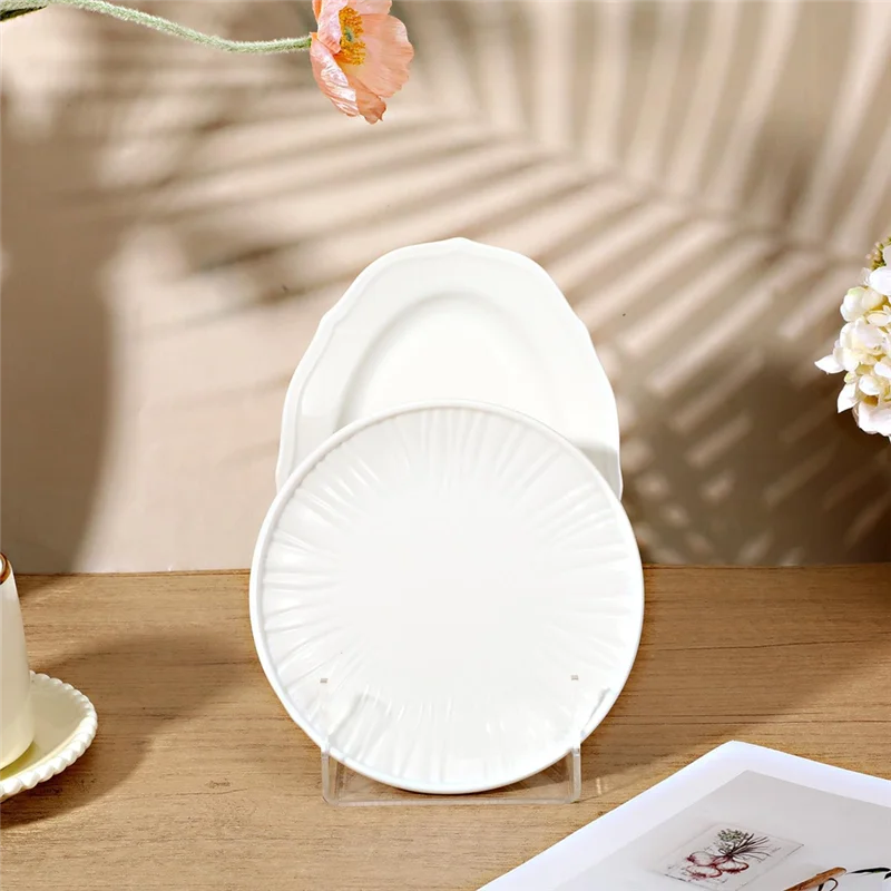 

YLS-2-Tier Holder Acrylic Plate Stands, 4-Pack For Display Stand For China Platters, Clear Kitchen Cabinet Organizer