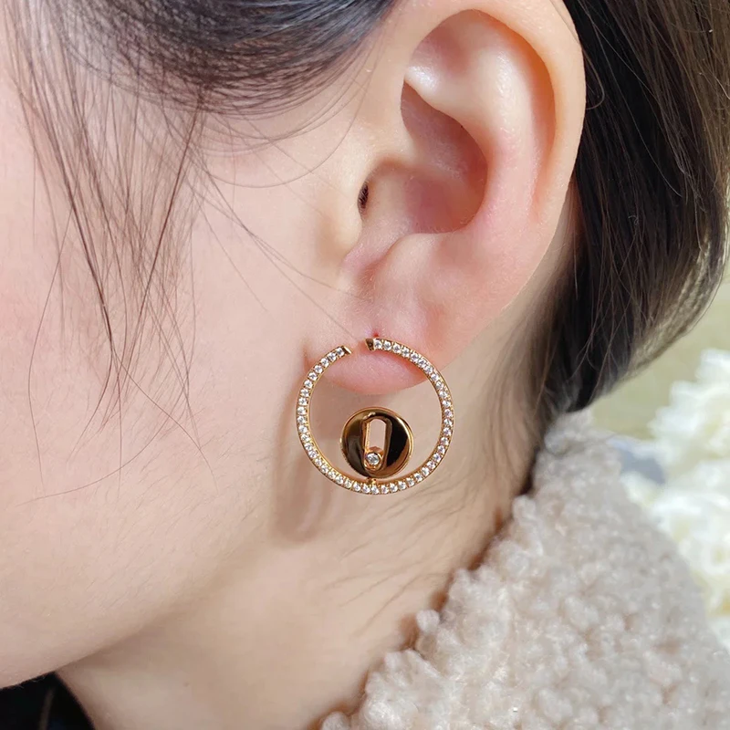 

High-end luxury French jewelry S925 silver classic MOVE hoop earrings women's fashion personality accessories party gift