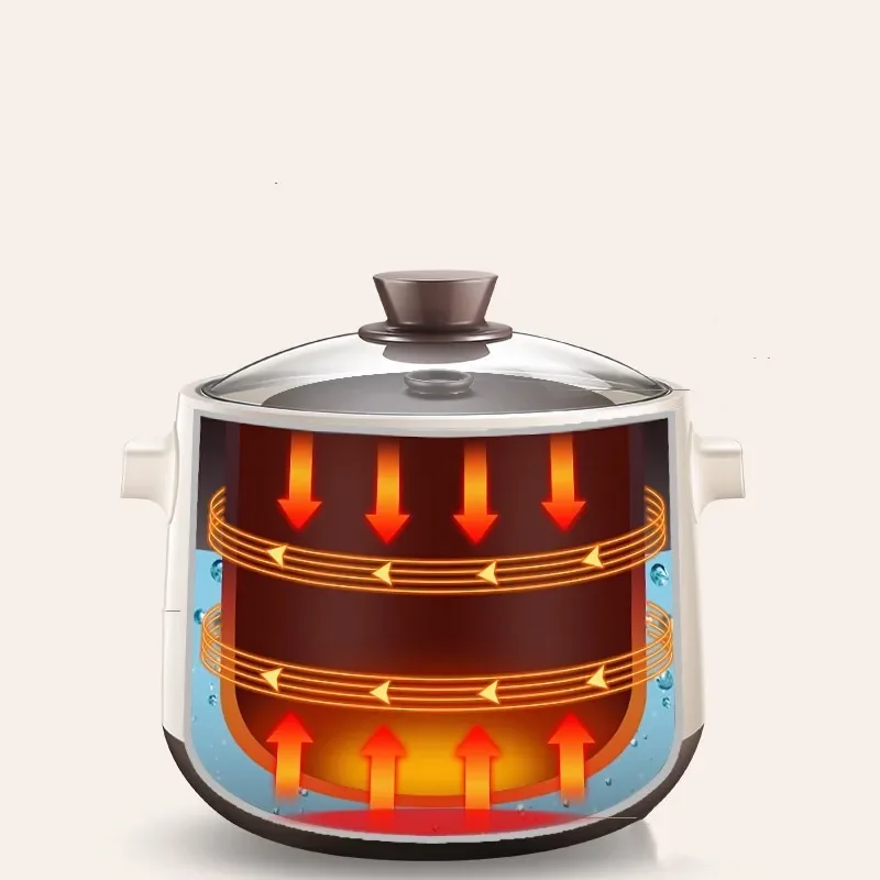 Supor หม้อตุ๋นไฟฟ้าหม้อหุงข้าวเซรามิค Stew สุขภาพโจ๊กหม้อเครื่องปั้นดินเผาสีม่วง4หม้อหม้อซุปเซรามิคไฟฟ้า