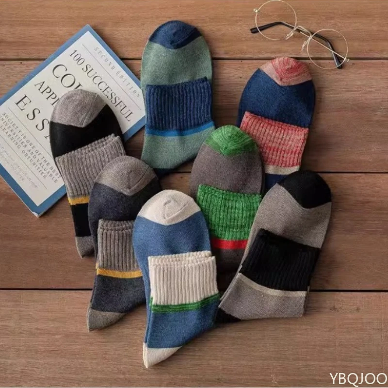7 pairs of socks for men midsole autumn and winter thick warm odor proof sports long socks versatile casual socks