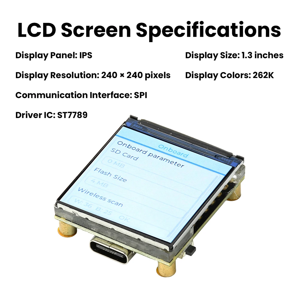 ESP32-C6 1,3-Zoll-RGB-LED-Display-Entwicklungsboard ST7789-Treiber Unterstützt WiFi 6/Bluetooth - Kompatibel für Io – Detail 16