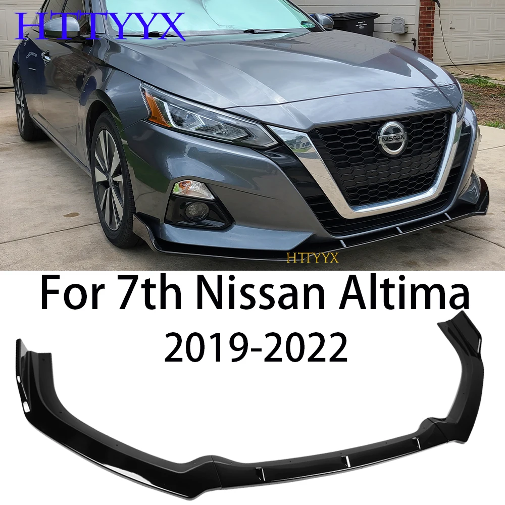 

HTTYYX Gloss Black Car Front Bumper Splitter Lip Diffuser Body Kit Spoiler Guard For 7th Nissan Altima 2019 2020 2021 2022