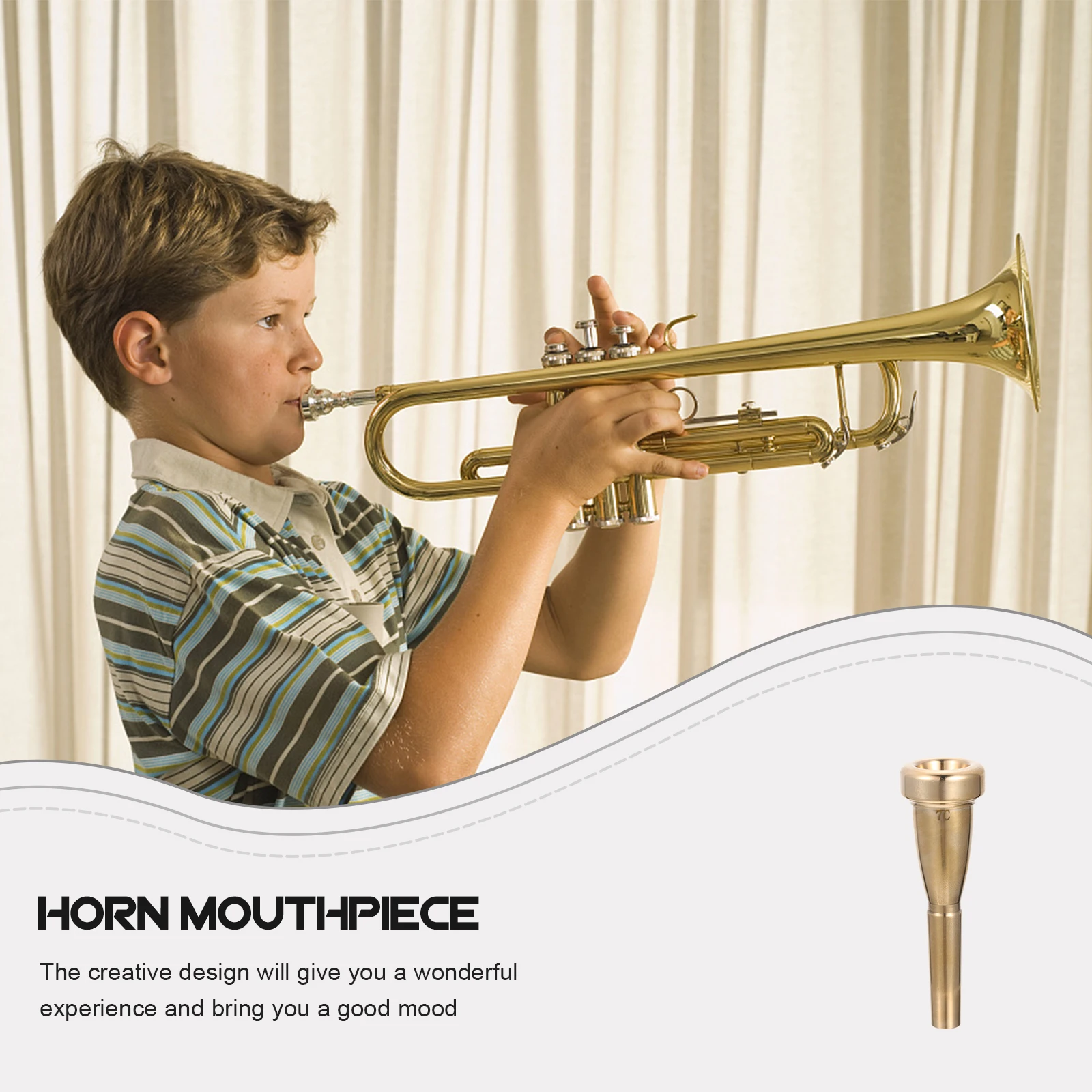 

Trumpet Mouthpiece Durable Smooth Golden Silver Plating Excellent Sound Music Instrument Horn Accessory Replacement Beginner