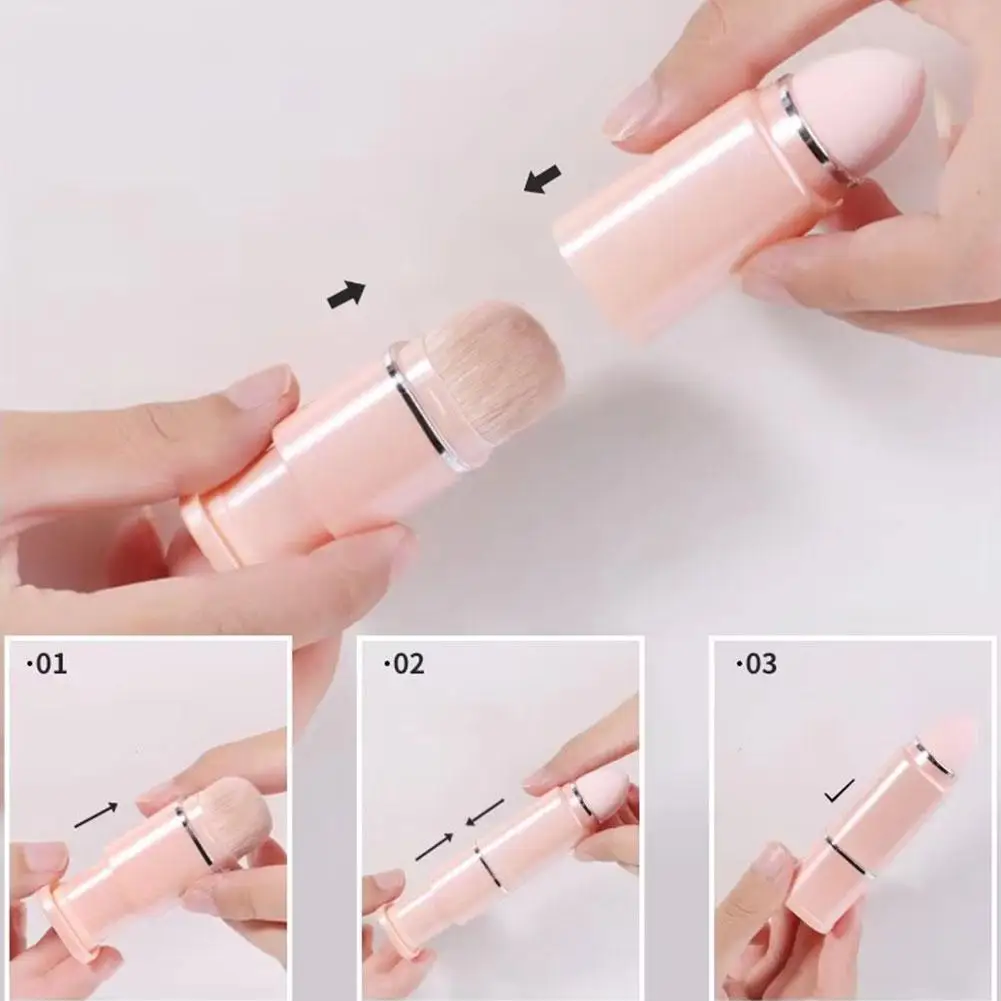 8 In 1 Portable Retractable Blusher Brush Eye Shadow Concealer Mini Makeup Brushes Set Beauty Cosmetic Tools With Storage Box