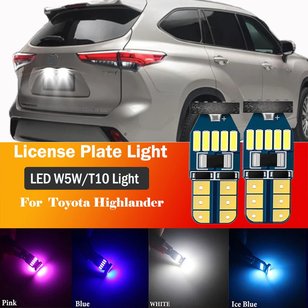 

2PCS LED License Plate Light W5W T10 Led Canbus Parking Side Vehicles Clearance Lamp License Plate Bulb For Toyota Highlander