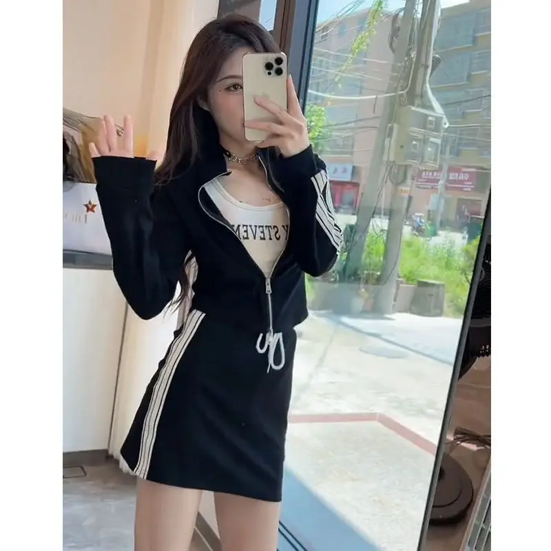 Casual Two-piece Set 2022 Spring and Autumn New Age Reducing Fashion Women\'s Suit Korean Short Coat+wide Leg Pants Skirt Suit