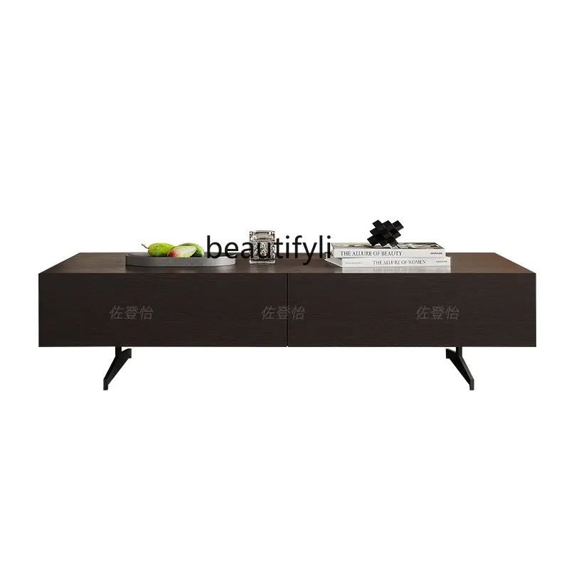 

Solid Wood Coffee Table Italian Designer Minimalist Home Suspension Living Room Smoky Rectangular Simple Modern Small Apartment