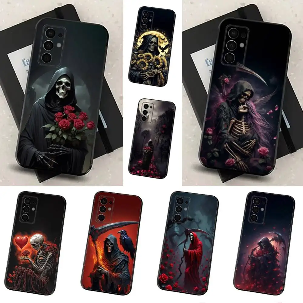 

Smiling Art Love Death For Samsung Galaxy A53,31,52,72,41,22,73,32,71,Note,J7,8,9,5G Soft Black Silicone Phone Case