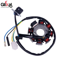 Glixal GY6 8-coil Magneto Alternator Stator for 139QMB 139QMA Chinese Scooter Moped ATV Engine (AC Fired)