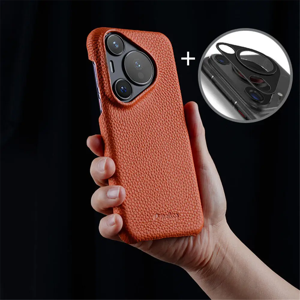 حافظة Melkco من جلد البقر الأصلي لهاتف Huawei Pura 70 Pro Ultra 70 غطاء حماية لعدسة الكاميرا