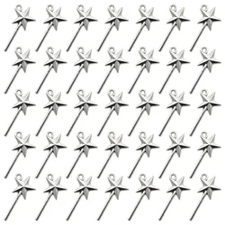 20pcs Antique Silver Fairy Magic Wand Pentagram Charms Alloy Star Pendants For DIY Earrings Necklace Bracelet Jewelry Making