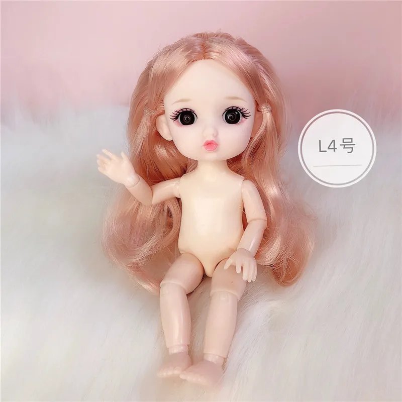 17 cm 8 points BJD cute girl with a pouty mouth 3D real eyes 13-joint toy body doll