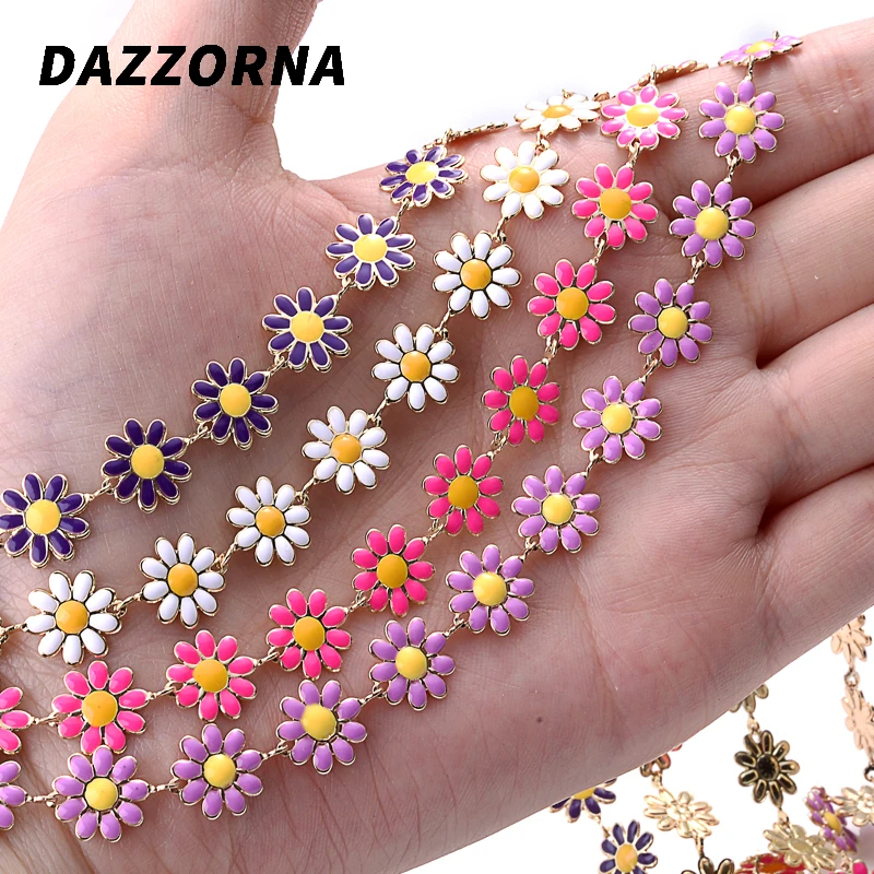 1 Meter Metal Flower Chain Gold Color Stainless Steel Chains For DIY Jewelry Glasses Chain Necklaces Bracelets Anklet Making