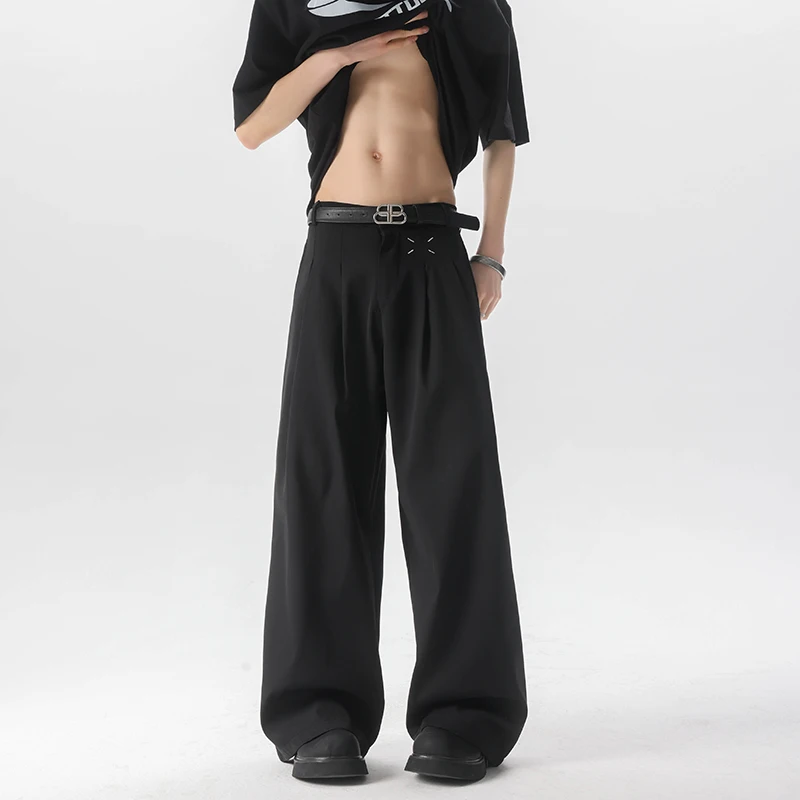 

Мужские черные повседневные прямые брюки свободного покроя — удобные свободные брюки большого размера для уличной одежды и отдыха M-XXXXXL Plus