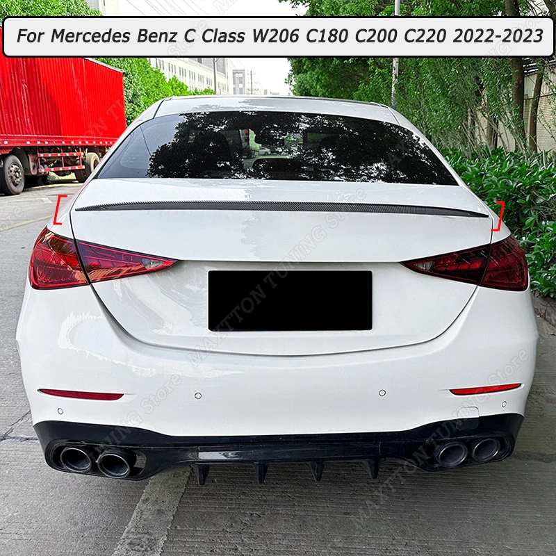 

For Mercedes Benz C Class W206 C180 C200 C220 C300 C400 C43 AMG 2022-2023 Car Rear Spoiler Wing Body Kits Tuning Gloss Black ABS