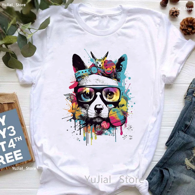 

Watercolor Colorful Frog/Parrot /Rabbit/Bird/Panda Print T Shirt Women'S Clothing Harajuku Kawaii T-Shirt Summer Fashion Tshirt