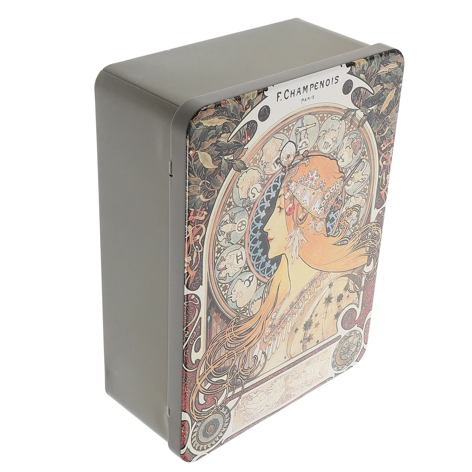 Vintage Tinplate Lock Storage Box Desktop Jewelry Container Candy Holder Wedding Gift Party Decorative Tin Box