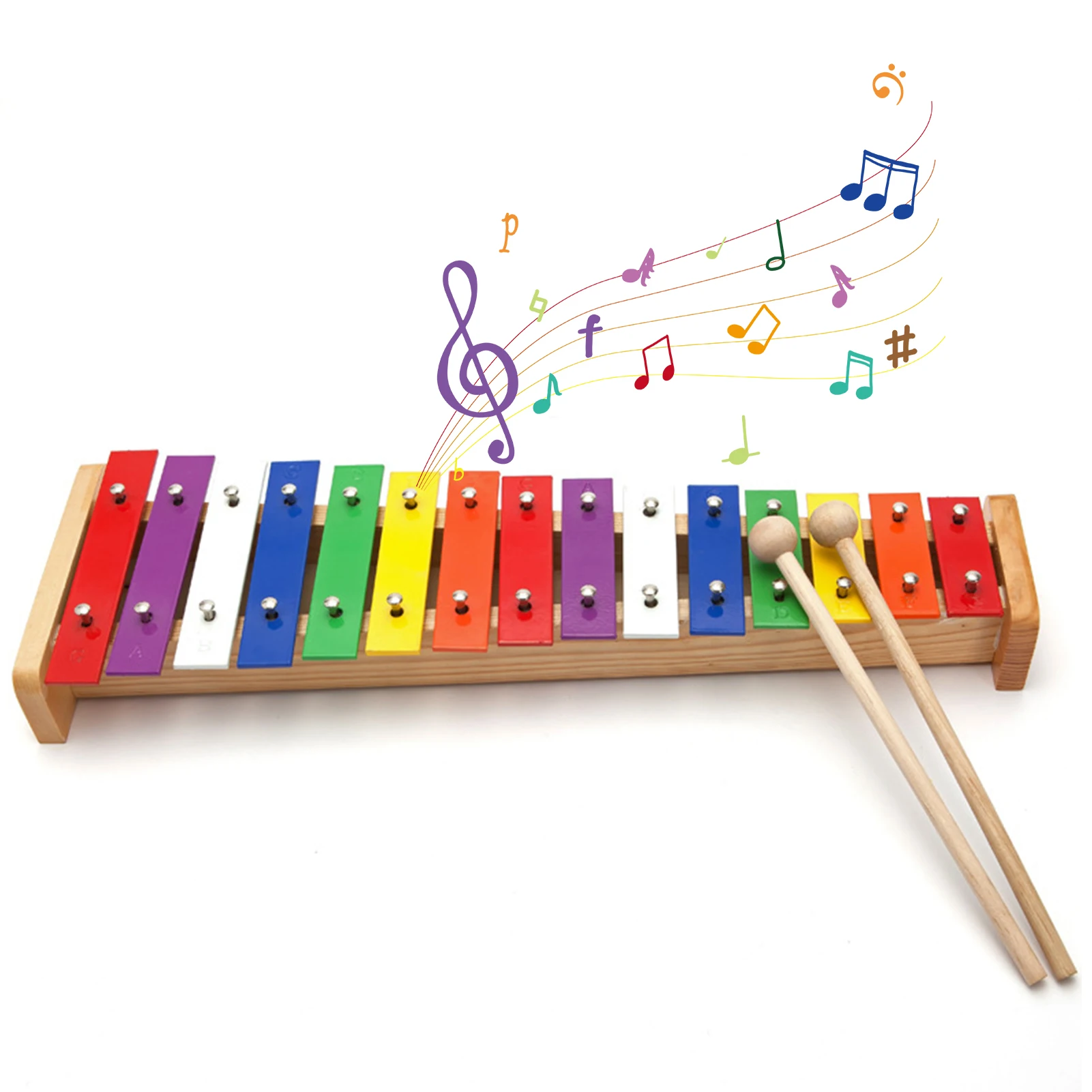 L Musical Instrument - Xylophone 15 notes coloré pour enfants,