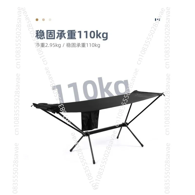 Outdoor Folding Hammock Anti-rollover Portable Outdoor Camping Leisure Folding Bed Single Person With Side Pockets