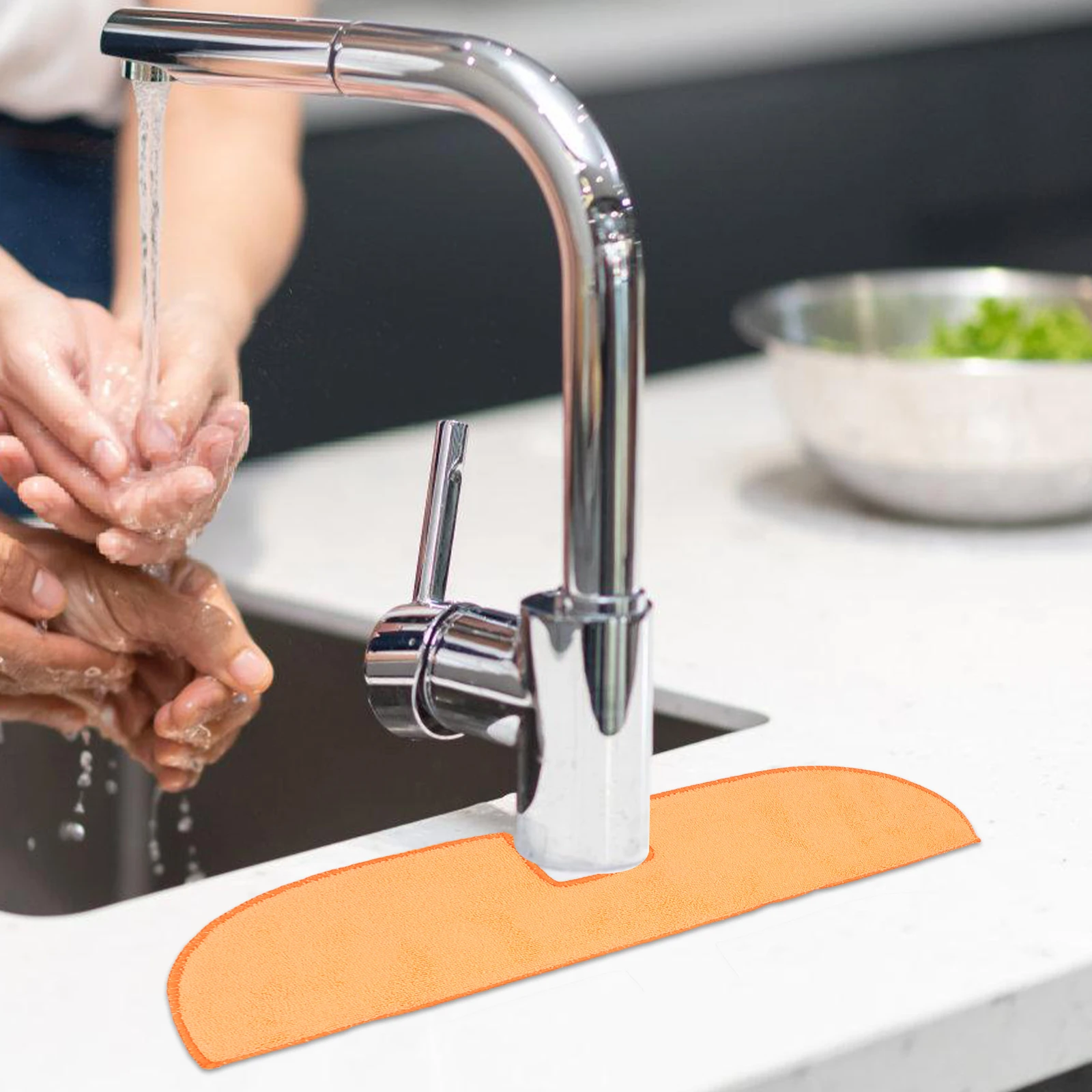 

2Pcs Faucet Absorbent Mats Kitchen Sink Protector Splash Proof Drip Catcher Washable Pad Faucet Mat Absorbent Pad