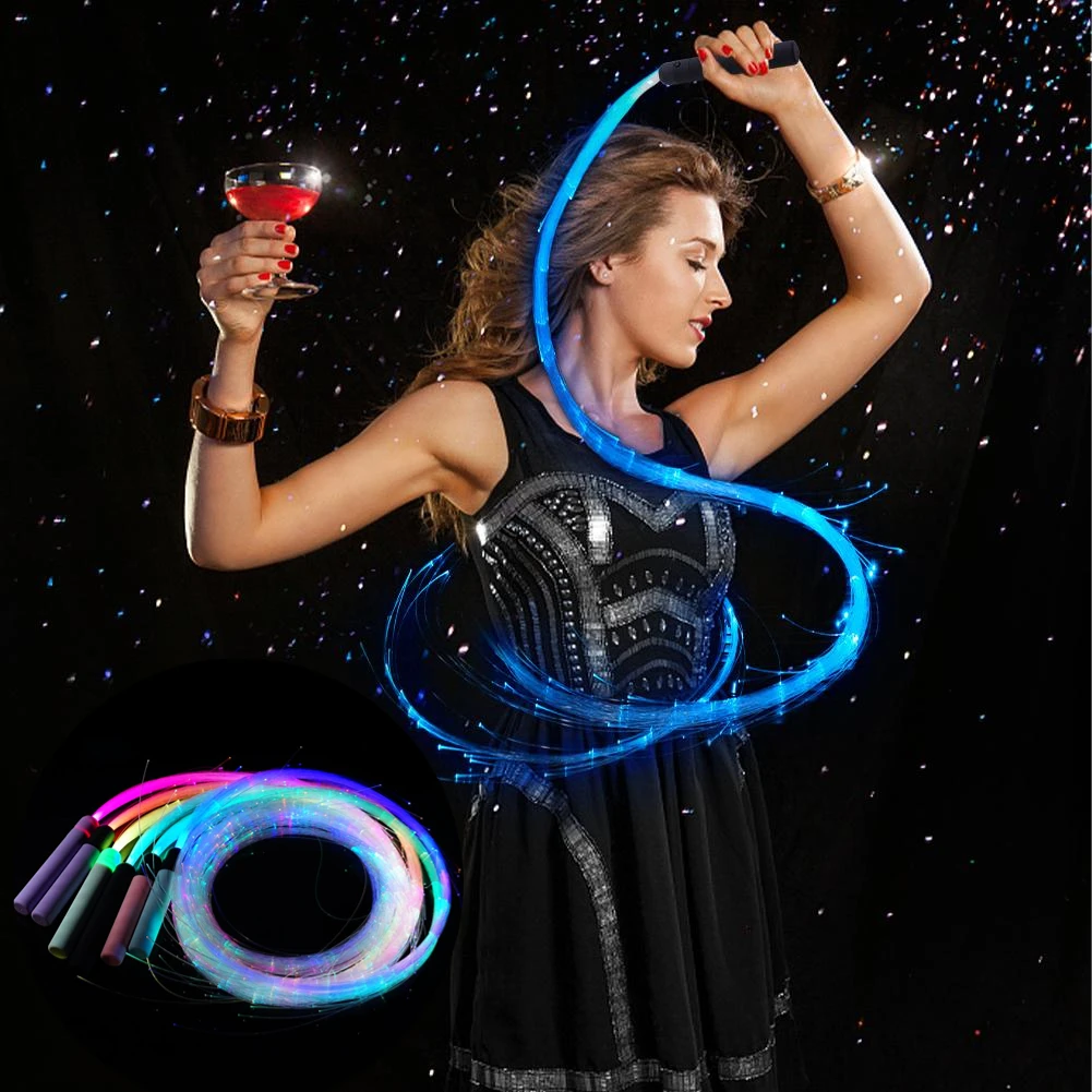 

7-цветный светодиодный волоконно-оптический кнут 360 ° Поворотный космический кнут, 4 режима, RGB пиксельный светильник для диско-танцевальной вечеринки, фестиваля, ночной атмосферы, реквизит