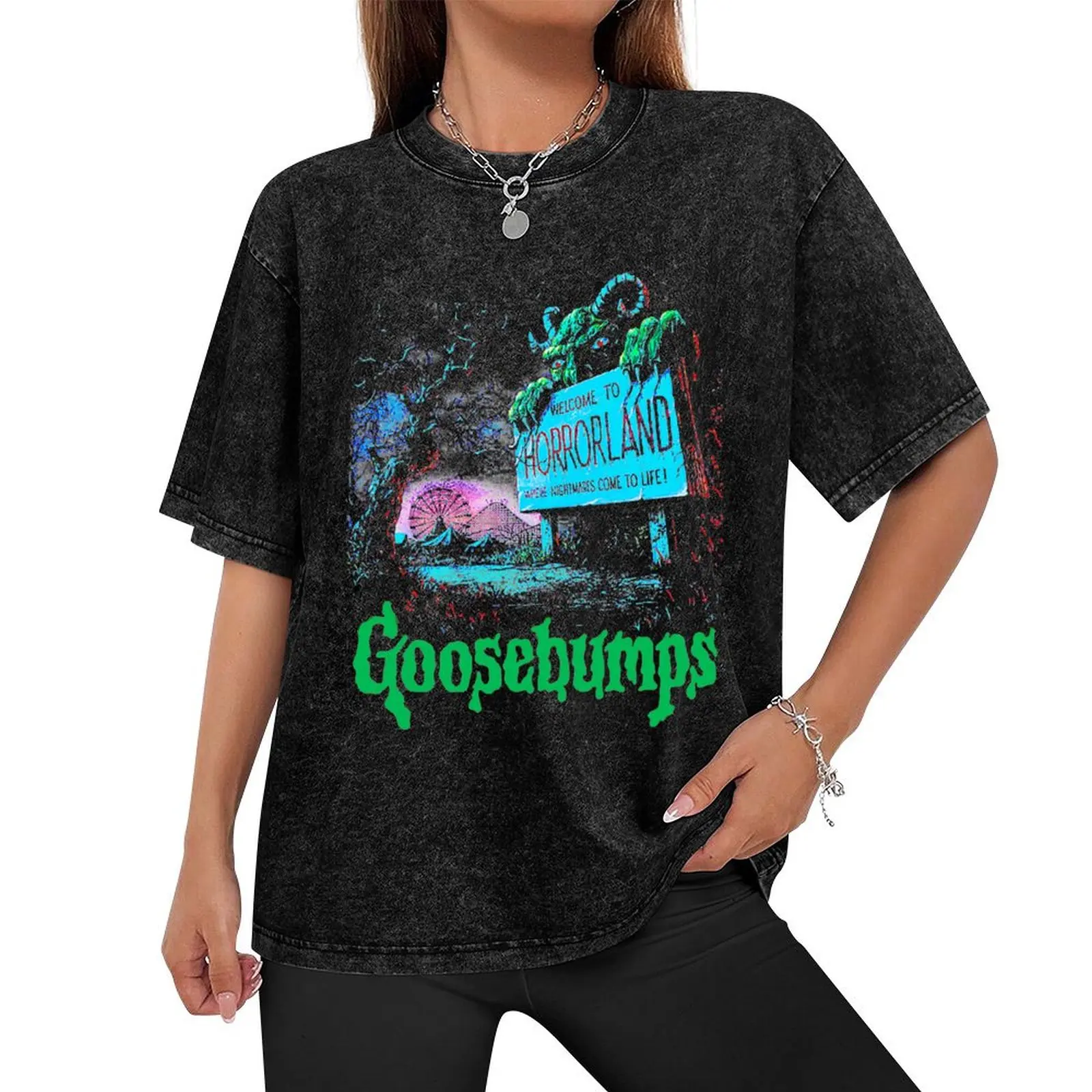 Horror Goosebumps. Horrorland T-Shirt korean fashion customizeds tees plain black t shirts men